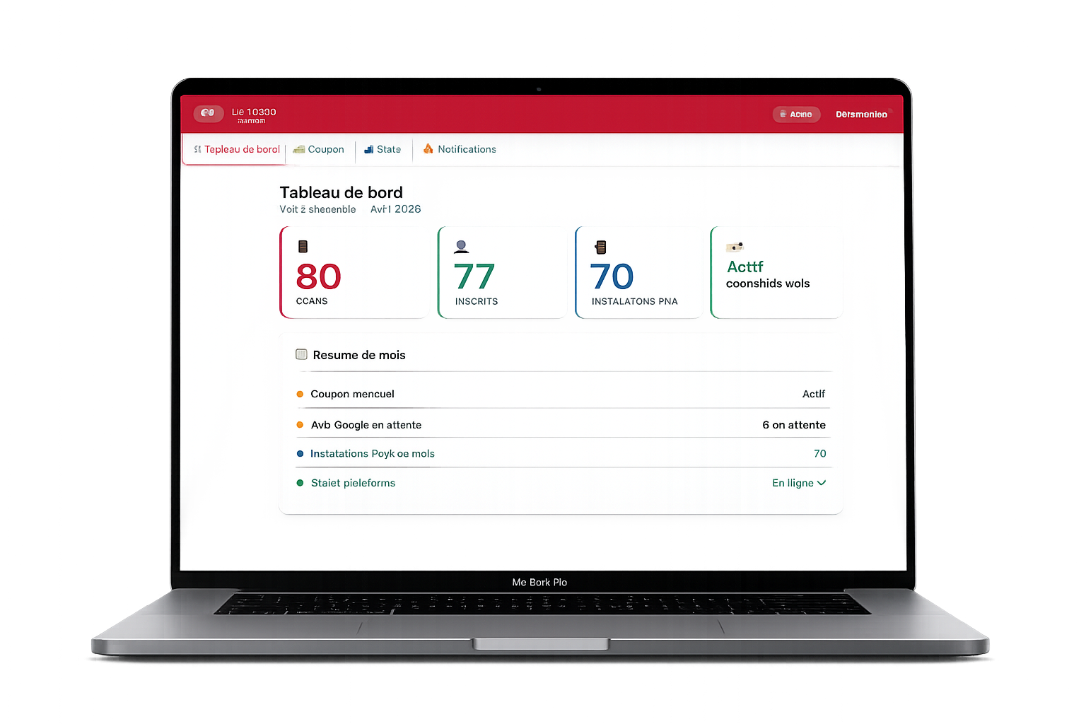 Tableau de bord commerçant Fidelavis — statistiques fidélisation et avis Google